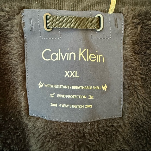 Mens Calvin Klein Winter Coat Snow Hooded  Faux Sherpa Lined Jacket XXL Navy - Picture 9 of 15